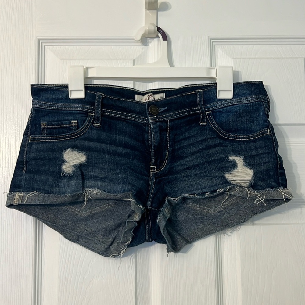Hollister dark denim shorts